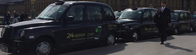 24Option publicite taxi londres
